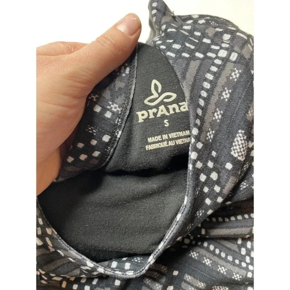 Prana Cali Dress Black Bridge Small Built in Shelf Bra Geometric Athletic - Picture 4 of 8